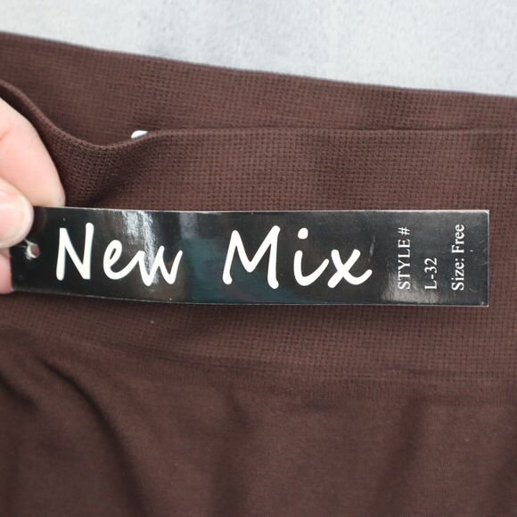 New Mix Pants Womens One Size Brown Pull On Ankle Stretch Low Rise Leggings - Picture 2 of 16